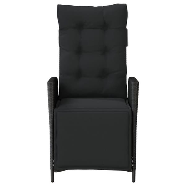 Maison Exclusive - Musta punottu puutarhatuoli ja jalkatuki