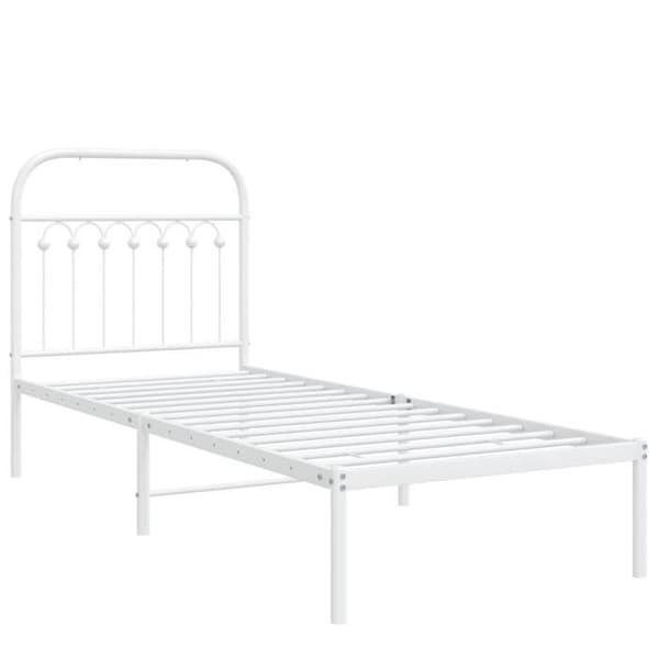 Sengestel - EKSKLUSIV HUS - 75 x 190 cm - Metal - Hvid - Lamelseng Vit