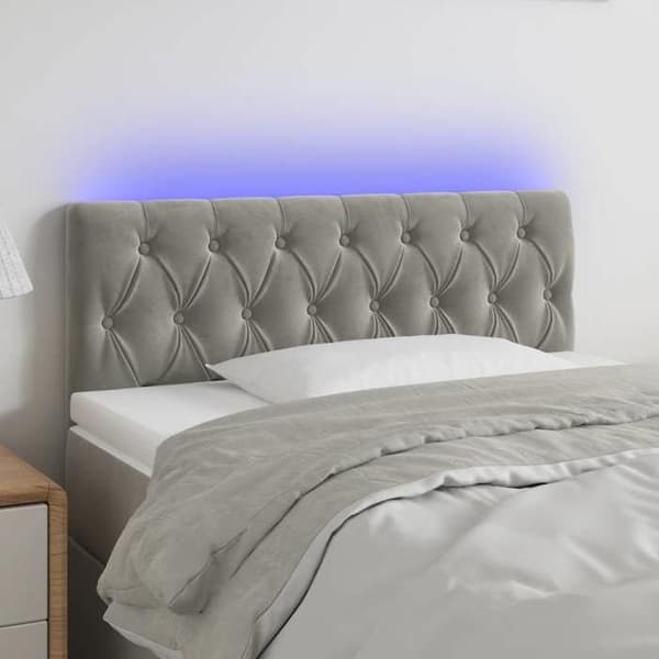 Maison Exclusive - LED-päätyharso Vaaleanharmaa 100x7x78/88 cm Sametti ljusgrått