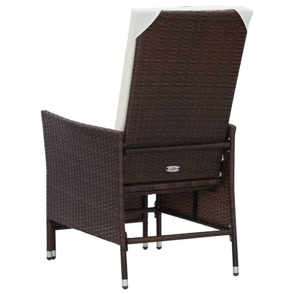 Maison Exclusive - Fällbar trädgårdsstol med kuddar, flätad resin, brun
