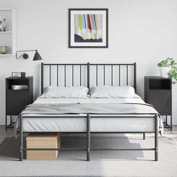 Maison Exclusive - Natborde 2 stk sort 36x39x78 cm stål