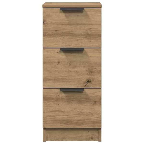 Maison Exclusive - Buffet i egetræ, håndlavet 30x30x70 cm, ingeniørtræ