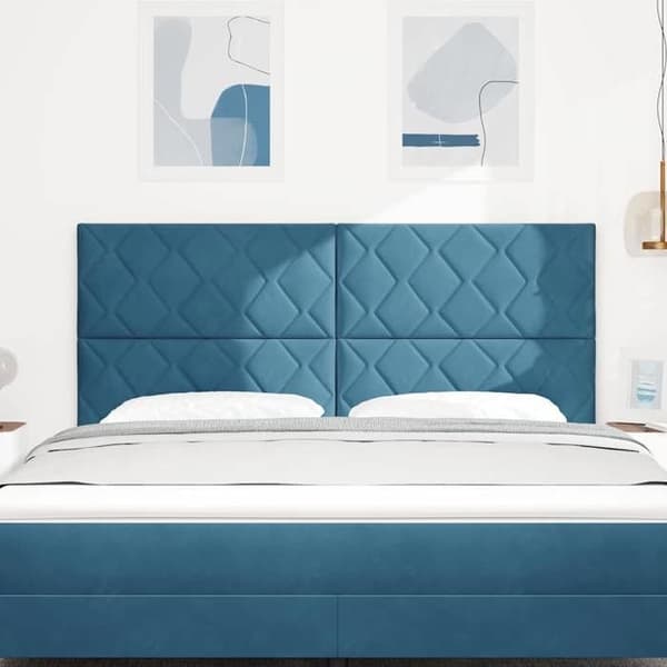 Maison Exclusive - LED-huvudgavel Mörkblå 180 cm Sammet