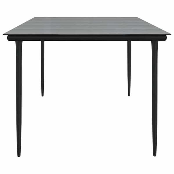 Havemøbel - EKSKLUSIV HUS - 200x100x74 cm - Sort - Epoxy malet stål - Tempereret glasplade Svart