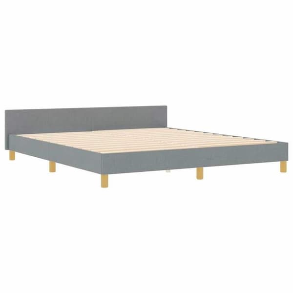 Sängram - EXKLUSIV HEM - 180 x 200 - Ljusgrå sammet - Dold förvaring - Inkluderad ribbotten Ljusgrått