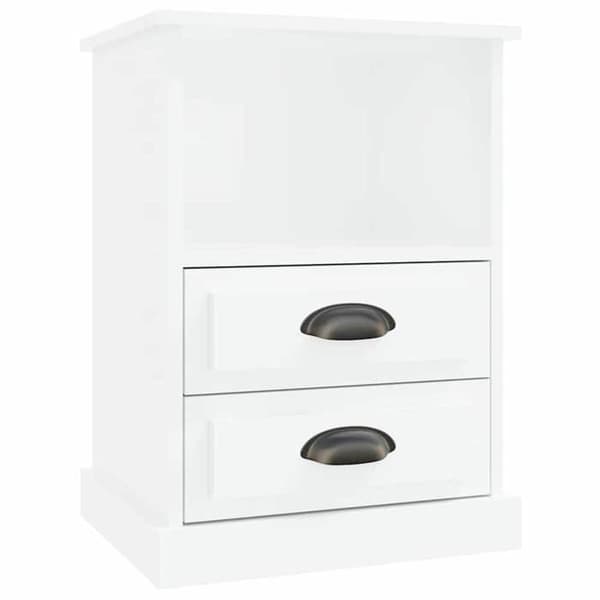 Maison Exclusive - Sängbord 2 st vit glans 43x36x60 cm lysande vit