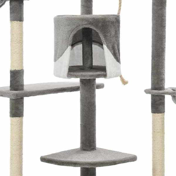 Maison Exclusive - Kattekradsetræ med sisal kløer 203 cm Grå og Hvid Grå och vit