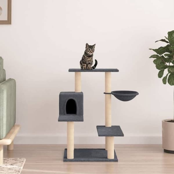 Maison Exclusive - Kattekradse med grå sisal klatretræ 82,5 cm mörkgrå