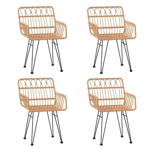 Maison Exclusive - Trädgårdsset 5 delar i flätad resin