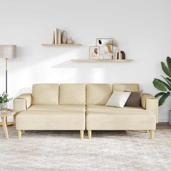 Soffa - EXKLUSIVT HUS - 3 platser - Kräm - Polyesteröverdrag - Träben Grädde
