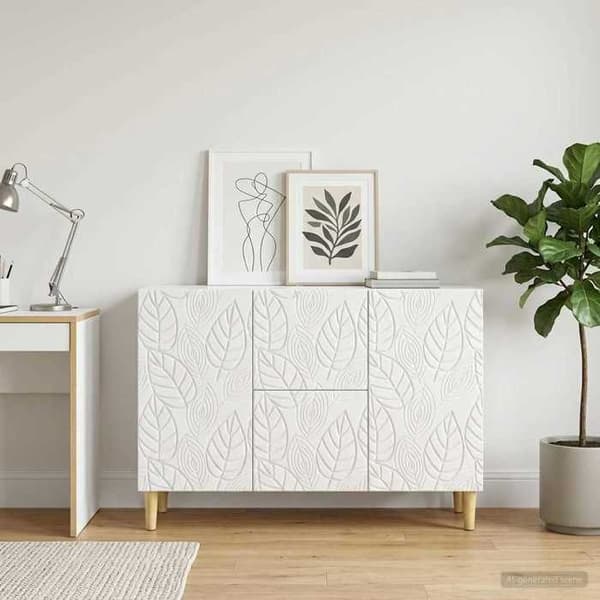 Maison Exclusive - Buffé Vit glänsande 89 x 34,5 x 60 cm Ingenjörsträ