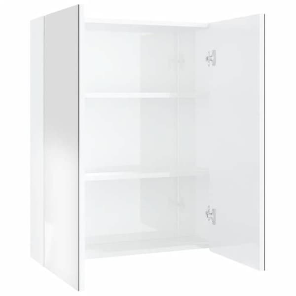 Maison Exclusive - Spejlskab til badeværelse 60x15x75cm MDF Hvid højglans