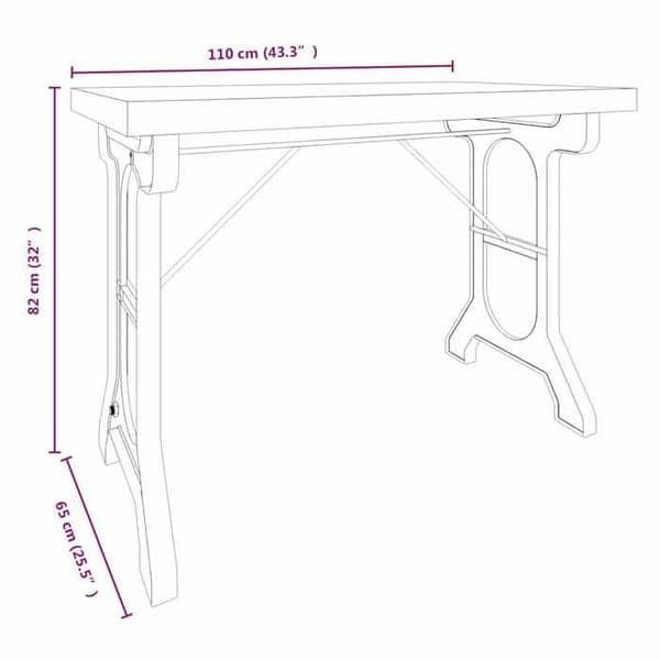 Middagstabel - EXKLUSIV HEM - 110x65x82 cm - Massivt granträ - Järnfötter - Rektangulär