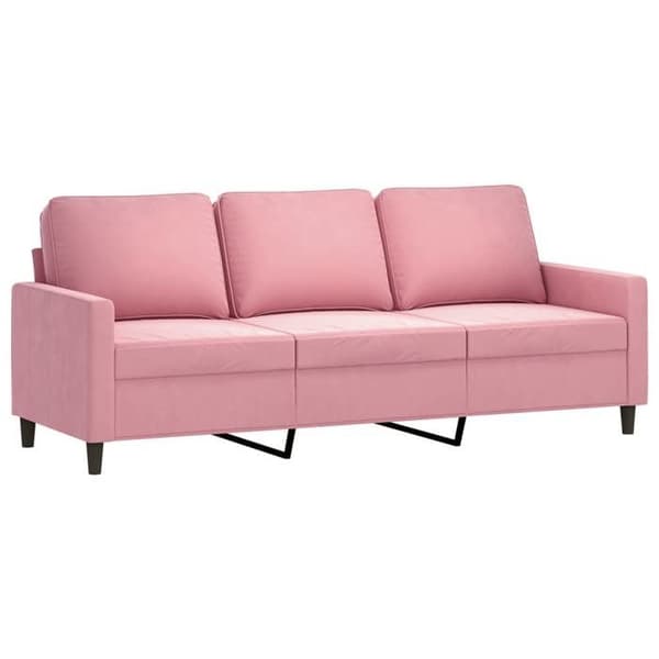 Maison Exclusive - 3-delars soffgrupp med kuddar i rosa sammet