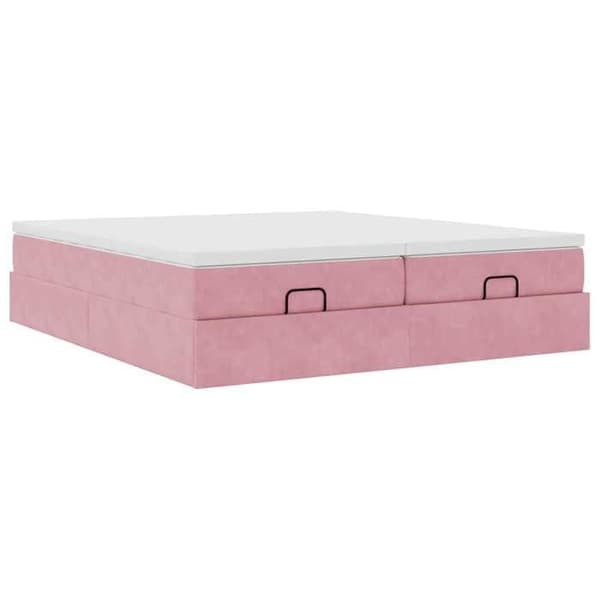 Maison Exclusive - Ottoman sängram med rosa madrass 160x200 cm sammet Ros