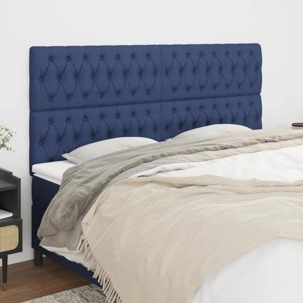 Maison Exclusive - Blå sänggavel 200x7x118/128 cm Tyg Blå