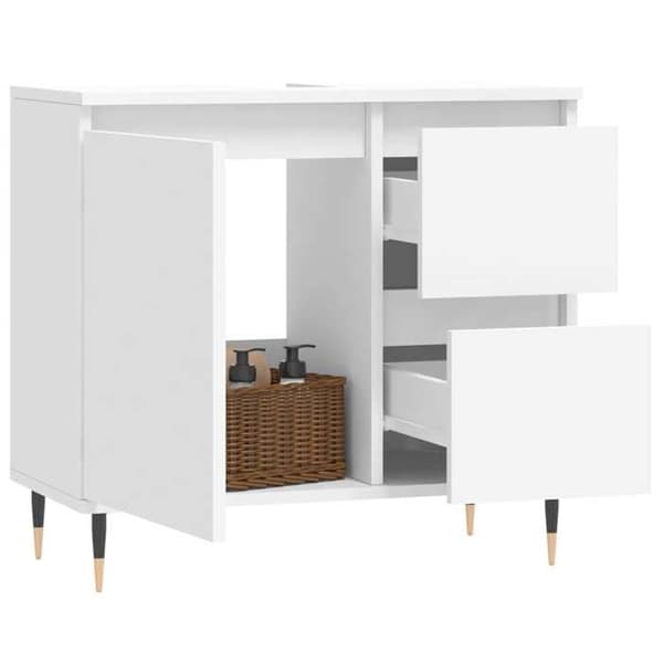 Maison Exclusive - Badrumsskåp vit 65x33x60 cm ingenjörsträ