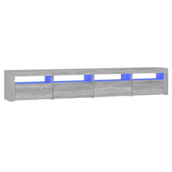 Maison Exclusive - TV-møbel med LED-lys Sonoma grå 240x35x40 cm
