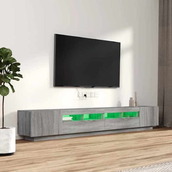 Maison Exclusive - TV-huonekalusarja LED-valoilla 3 kpl Sonoma harmaa Sonoma grå