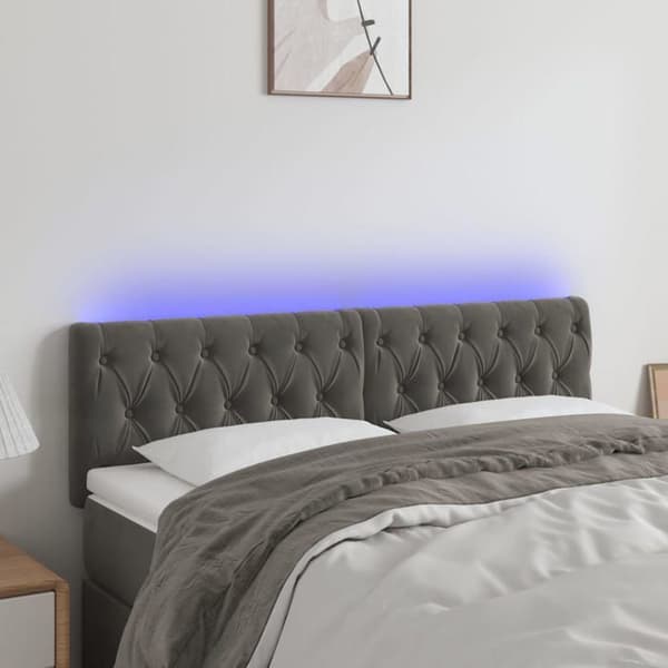 Maison Exclusive - LED-päätyharso Tummanharmaa 160x7x78/88 cm Sametti mörkgrå