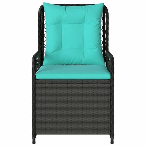 Maison Exclusive - Fällbara trädgårdsstolar set om 2 svart flätad resin Svart