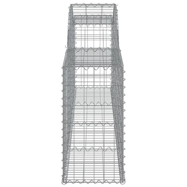 Bågformade gabionkorgar - 3 st - 300×30×60/80 cm - Galvaniserat stål - Tråd 3,5 mm silver-