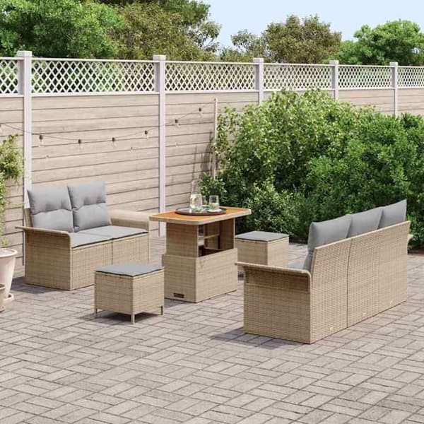 Maison Exclusive - 8-delars trädgårdsoffgrupp 7-sits