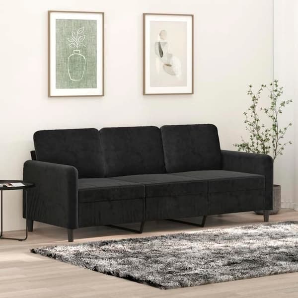Maison Exclusive - Soffa 3-sits Svart 180 cm Sammet