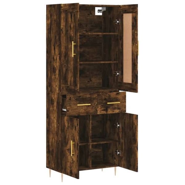 Maison Exclusive - Buffé hög Ek rökig 69,5x34x180 cm Ingenjörsträ
