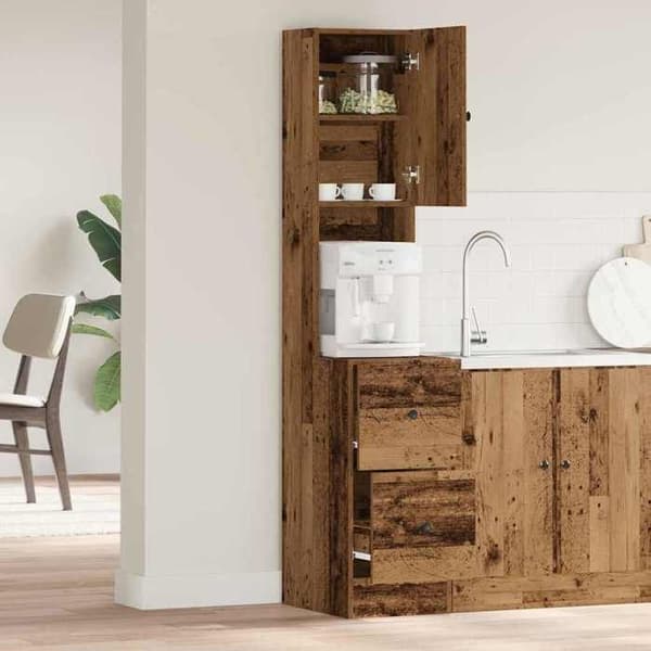 Köksbuffé - EXKLUSIVT HEM - Antik trä - Rymlig förvaring - 1 låda - 32×50×180 cm