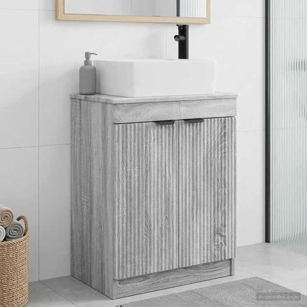 Maison Exclusive - Badeværelsesmøbel med vask Sonoma grå 54 x 35 x 83 cm