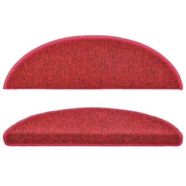 Maison Exclusive - Trappmatta 10 delar 56 x 17 x 3 cm Röd Halvcirkelformad Röd