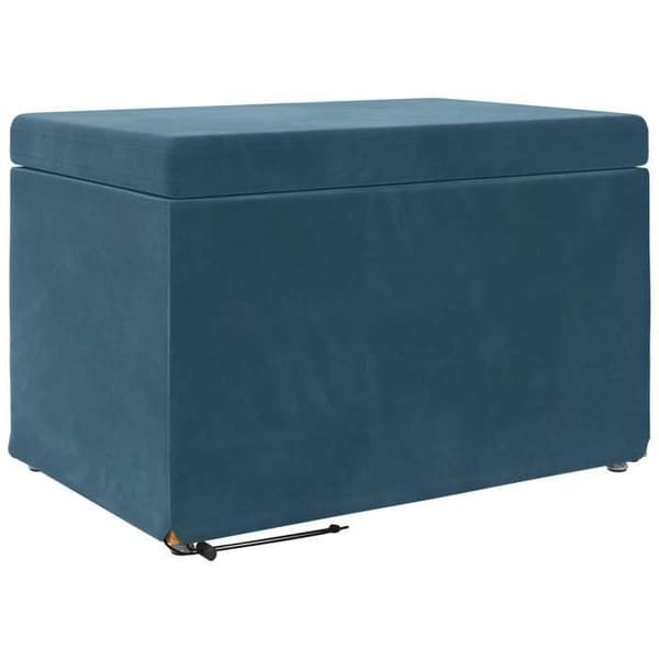 Taburet uden ryg - EKSKLUSIV HUS - 61x41x40 cm - Blå - Velour - Komposittræ Blå