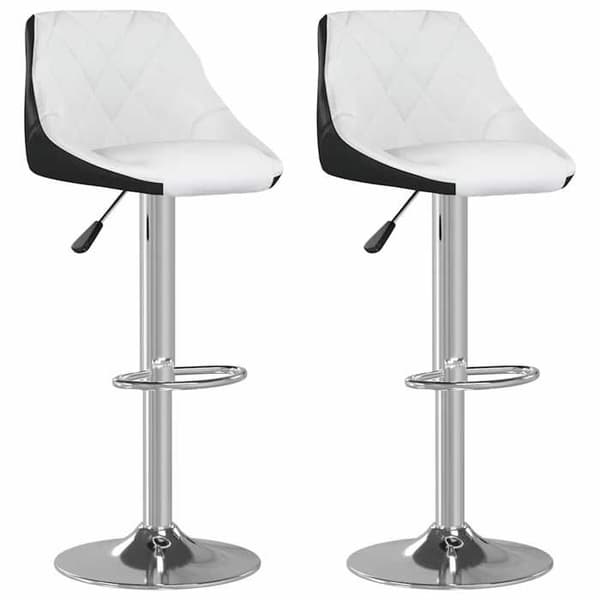 Maison Exclusive - Barstolar set om 2 vit och svart konstläder