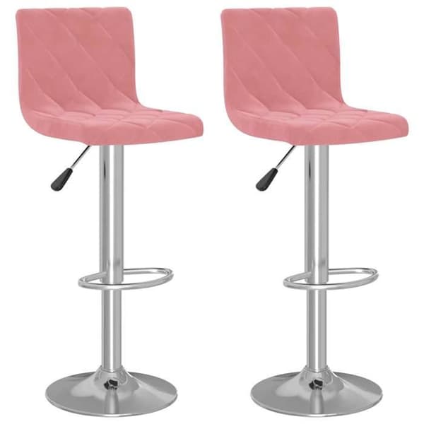 Maison Exclusive - Barstolar set om 2 rosa sammet
