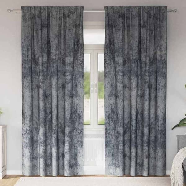 Maison Exclusive - Gardiner i sammet 2 st Grå Silver 260 x 140 cm Sammet