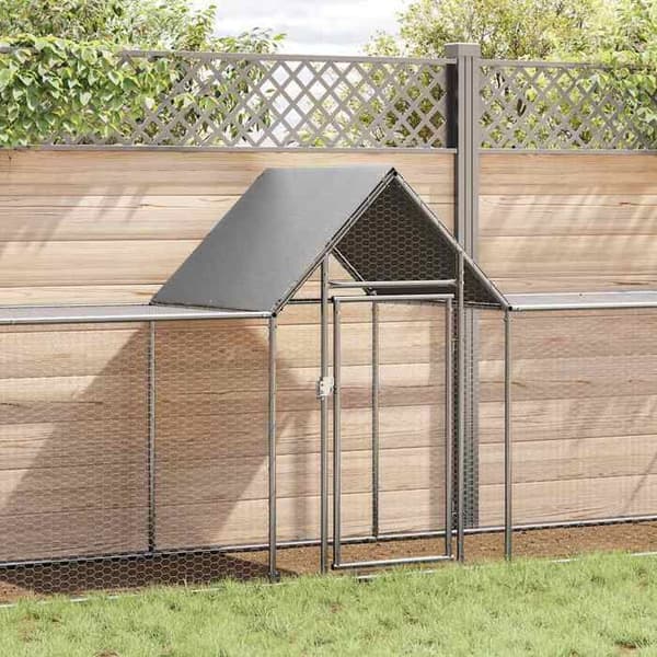 Maison Exclusive - Hönshus 9 x 1 x 1,5 m Galvaniserat stål silver-