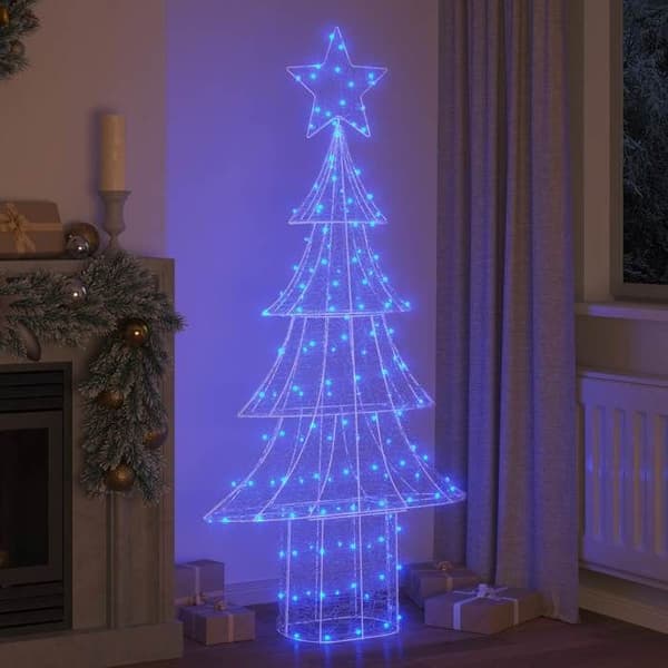 Julgran - EXKLUSIVT HUS - 180 cm - 240 blå LED - Akryl - USB Blå