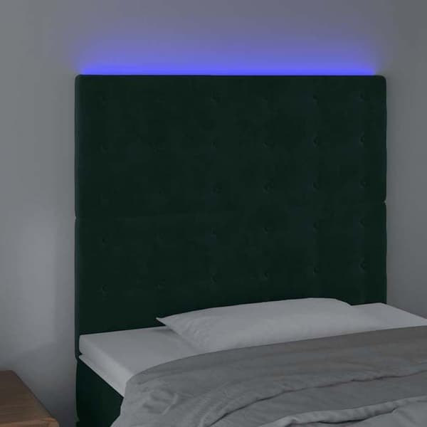Maison Exclusive - LED-pääty, tummanvihreä 100x5x118/128 cm sametti Mörkgrön