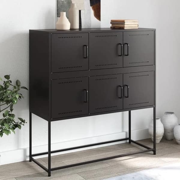 Maison Exclusive - Sort buffet 100,5x39x107 cm stål Svart