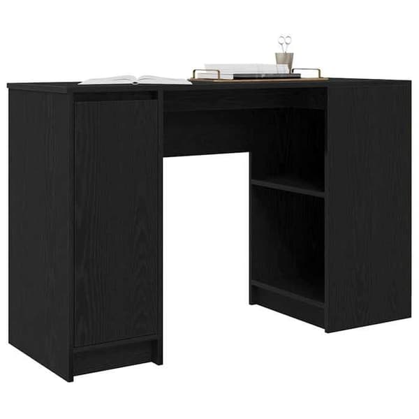 Maison Exclusive - Kontor i sort egetræ 120x42x76 cm ingeniørtræ