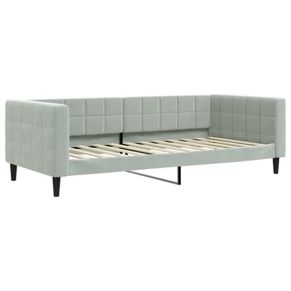 Maison Exclusive - Sängsoffa utan madrass ljusgrå 90x200 cm sammet ljusgrått