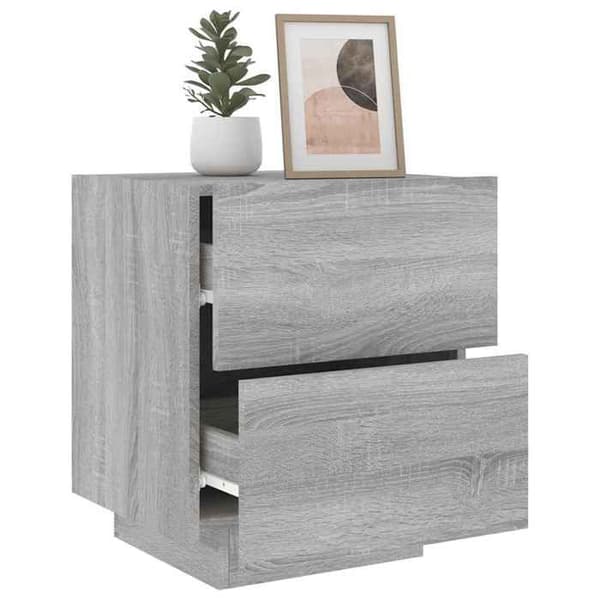 Maison Exclusive - Natborde og LED-lamper 2 stk sonoma grå sonoma grå