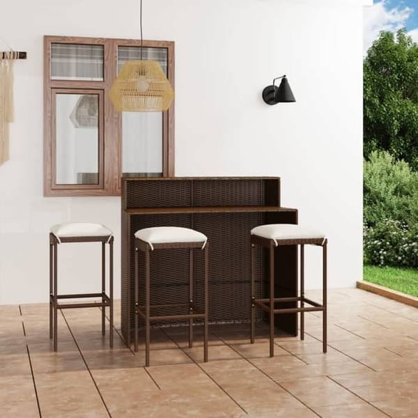 Maison Exclusive - Havebar sæt med puder 4 stk Brun brun