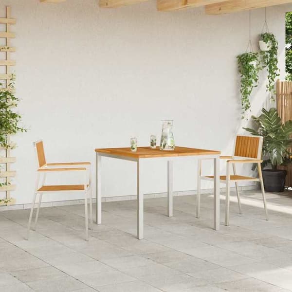 Maison Exclusive - Havestol 2 stk Massivt teaktræ og rustfrit stål
