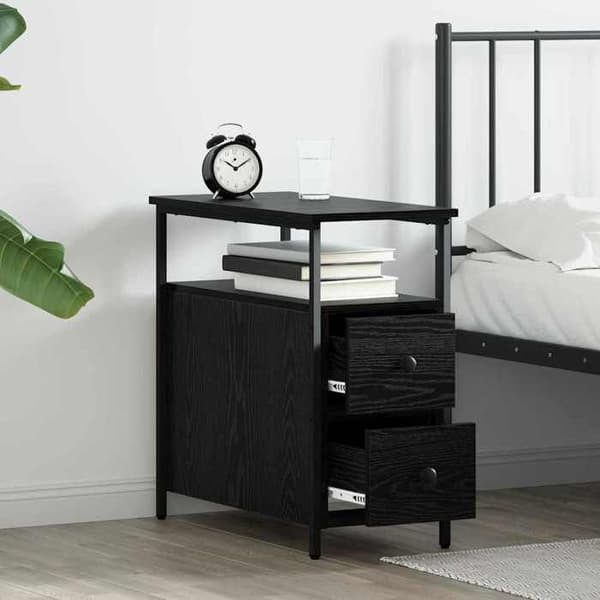 Maison Exclusive - Natbord 2 stk Sort eg 30 x 60 x 60 cm