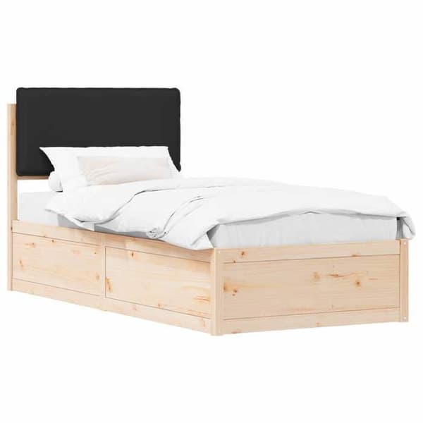 Maison Exclusive - Sengestel med polstret hovedgærde Sort 100 x 200 cm Svart