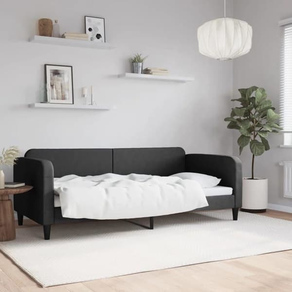 Maison Exclusive - Sengebund uden madras sort 90x200 cm stof
