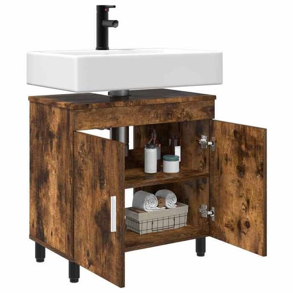 Maison Exclusive - Badeværelsesvaskeskab Røget eg 60 x 35 x 60 cm