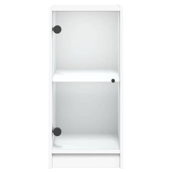 Maison Exclusive - Sidearmatur med hvide glasdøre 35x37x75,5 cm Vit